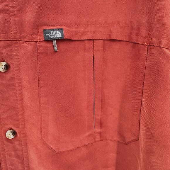 THE NORTH FACE Orange Red Long Sleeve Oversized Y2K Button Down Shirt Size XL - Picture 3 of 6